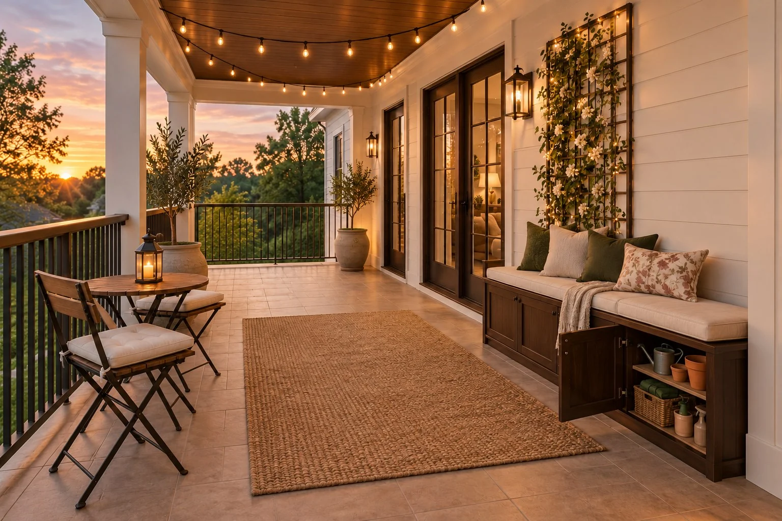 Balcony concept: Storage seating with room to unwind