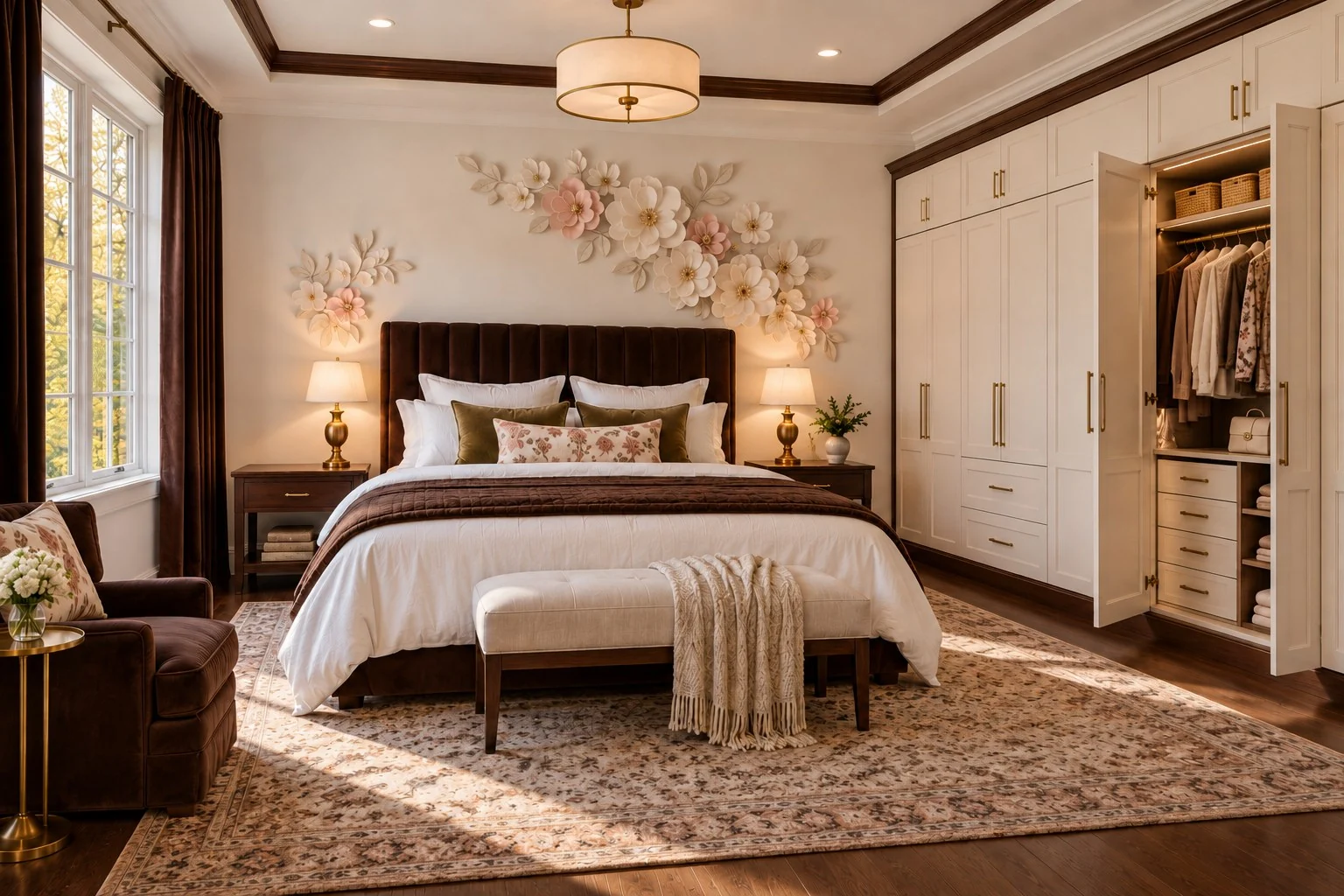 Bedroom concept: A restful room with a place for everything